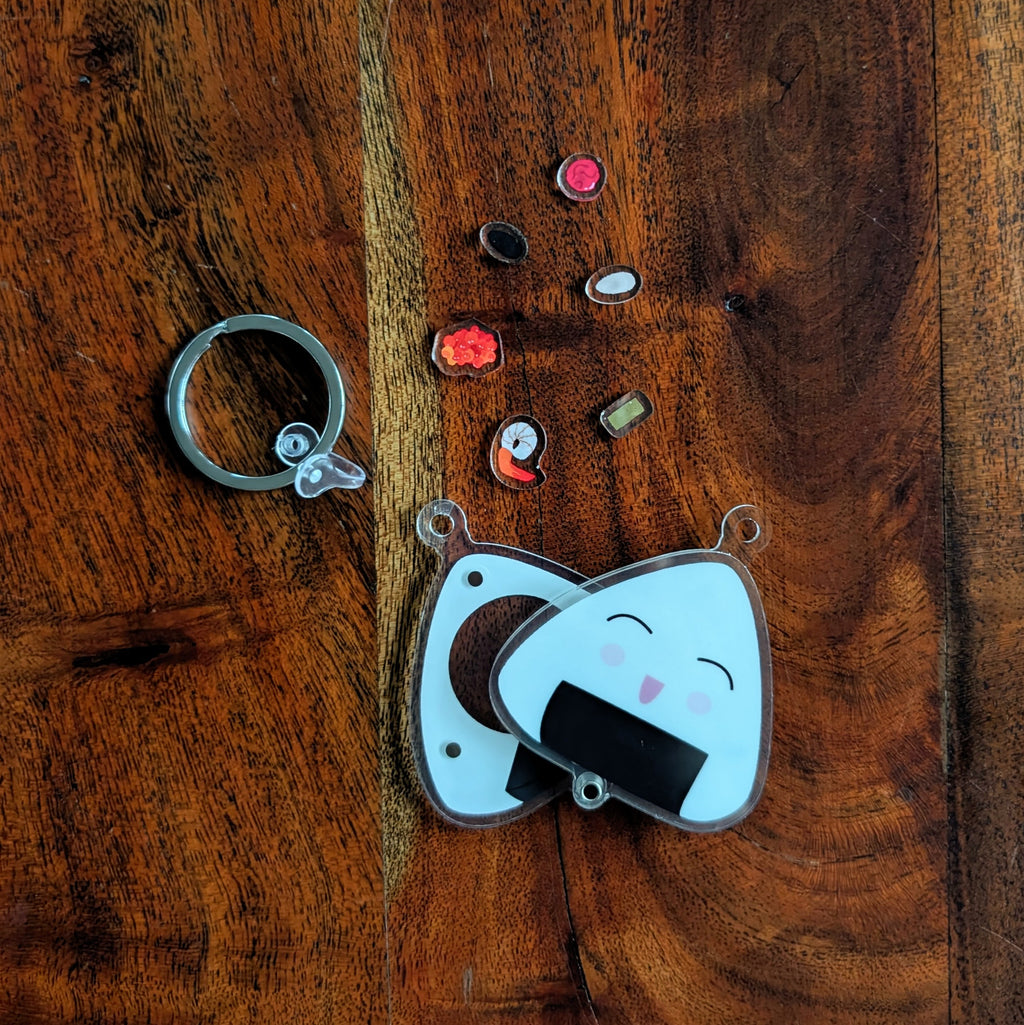 Rice Ball Customizable Shaker Keychain image 0