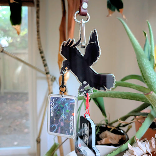 Acrylic Crow Carabiner - Trinket Holder image 1