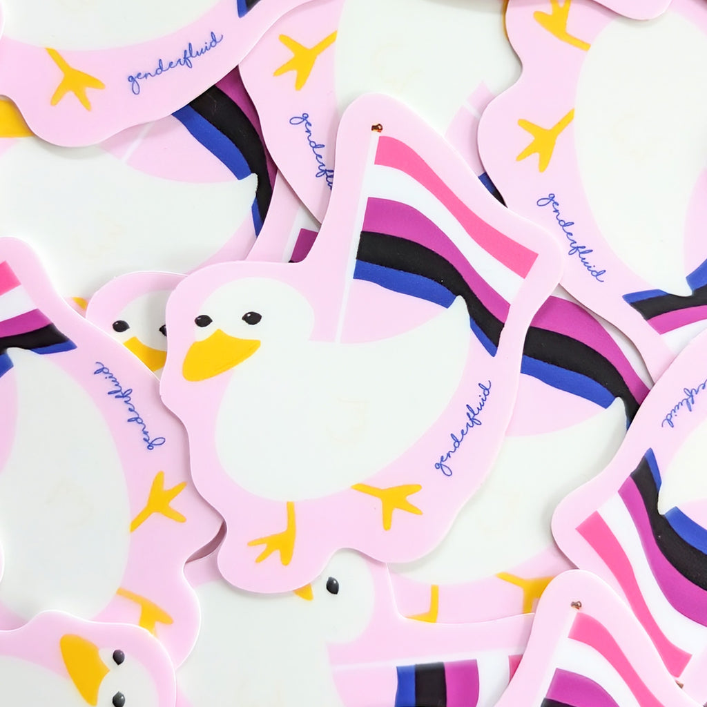 Gus the Duck Pride Flag Sticker - Weatherproof image 11