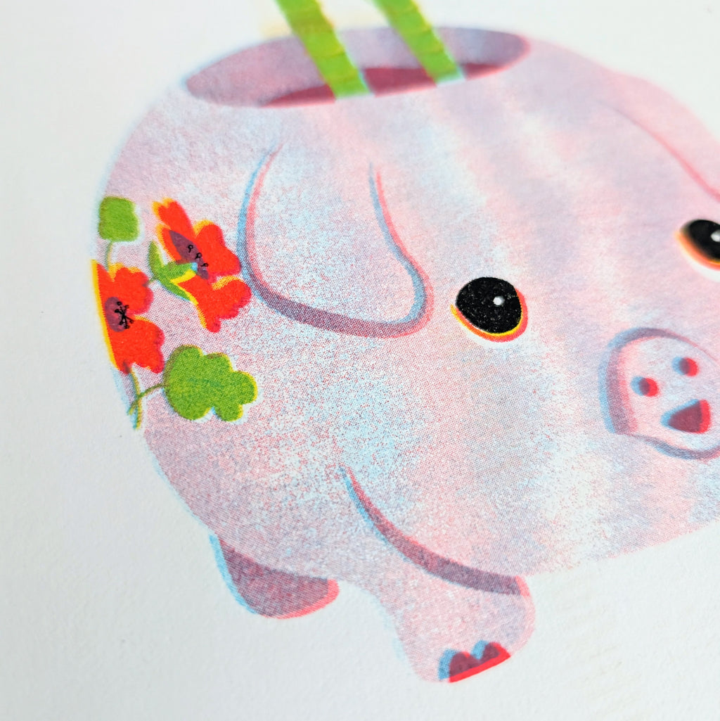 Lucky Bamboo Risograph Print image 1