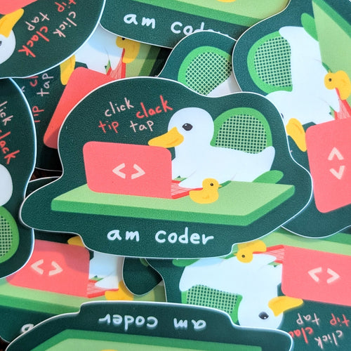 Am Coder Vinyl Sticker - Funny and Relatable image 0