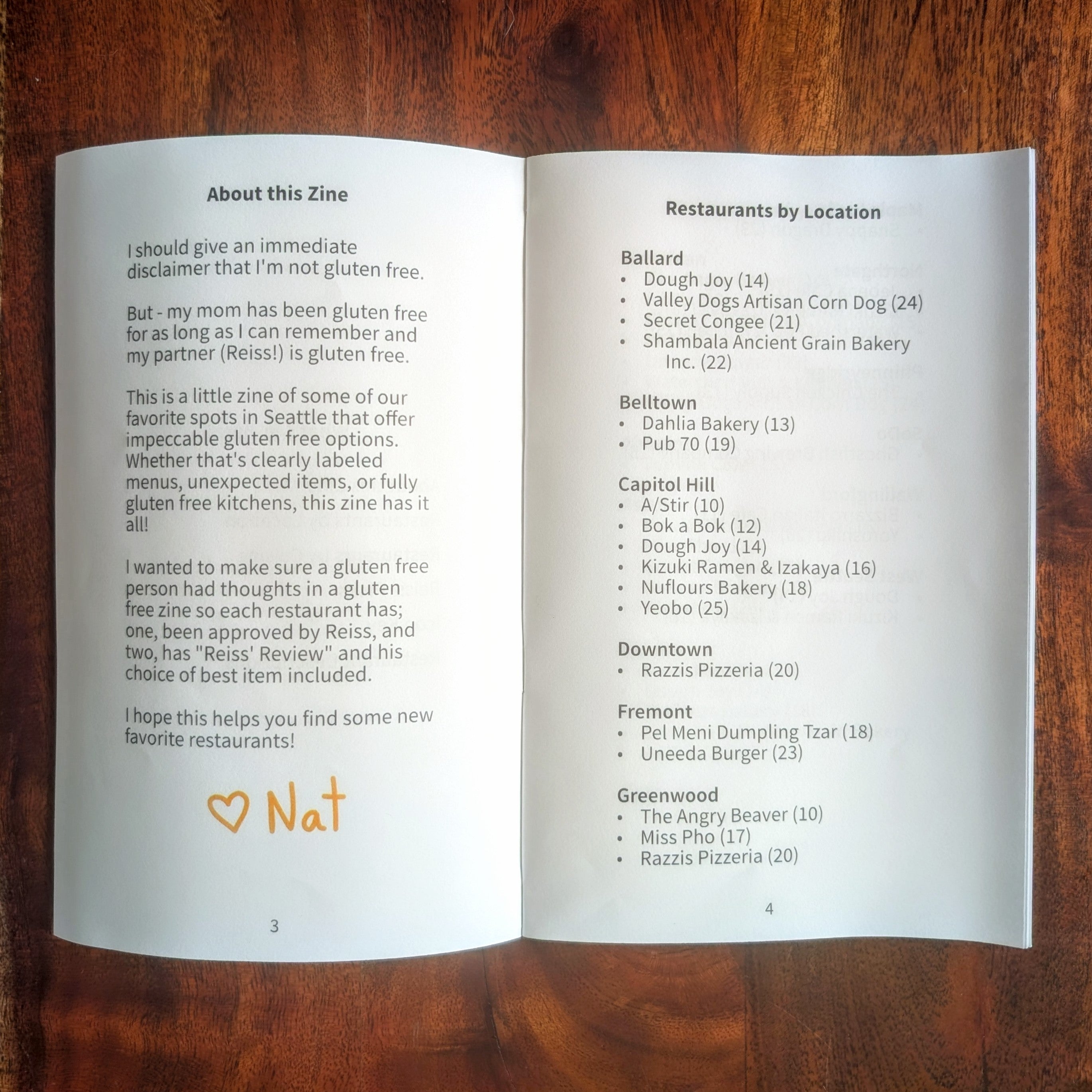 Gluten Free in Seattle - A Restaurant Guide Zine image 2