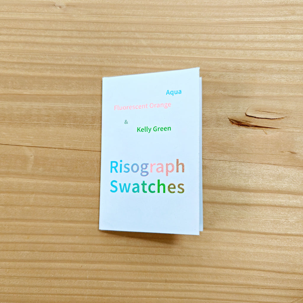 Risograph Color Swatches - Aqua, Fluorescent Orange, Kelly Green