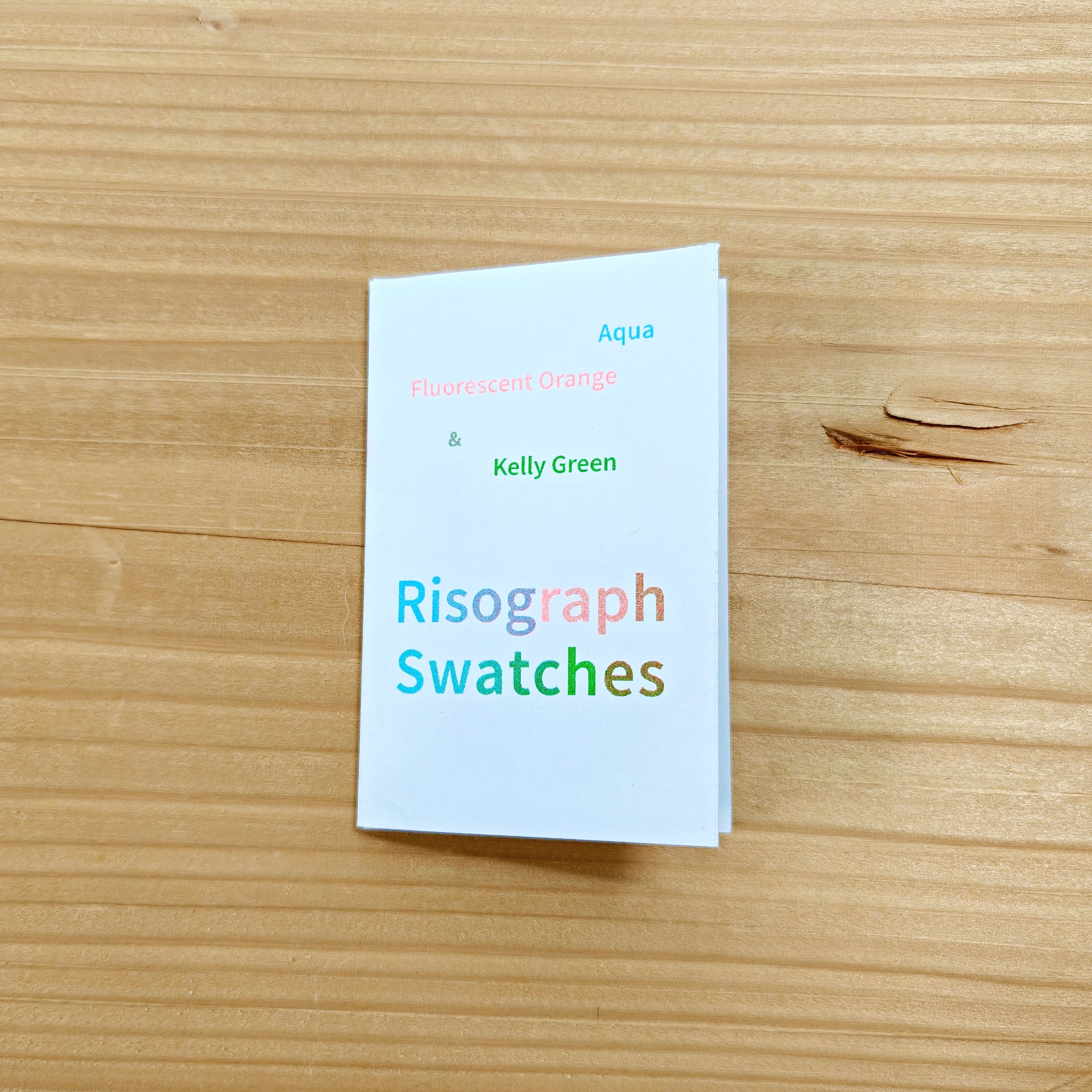 Risograph Color Swatches - Aqua, Fluorescent Orange, Kelly Green