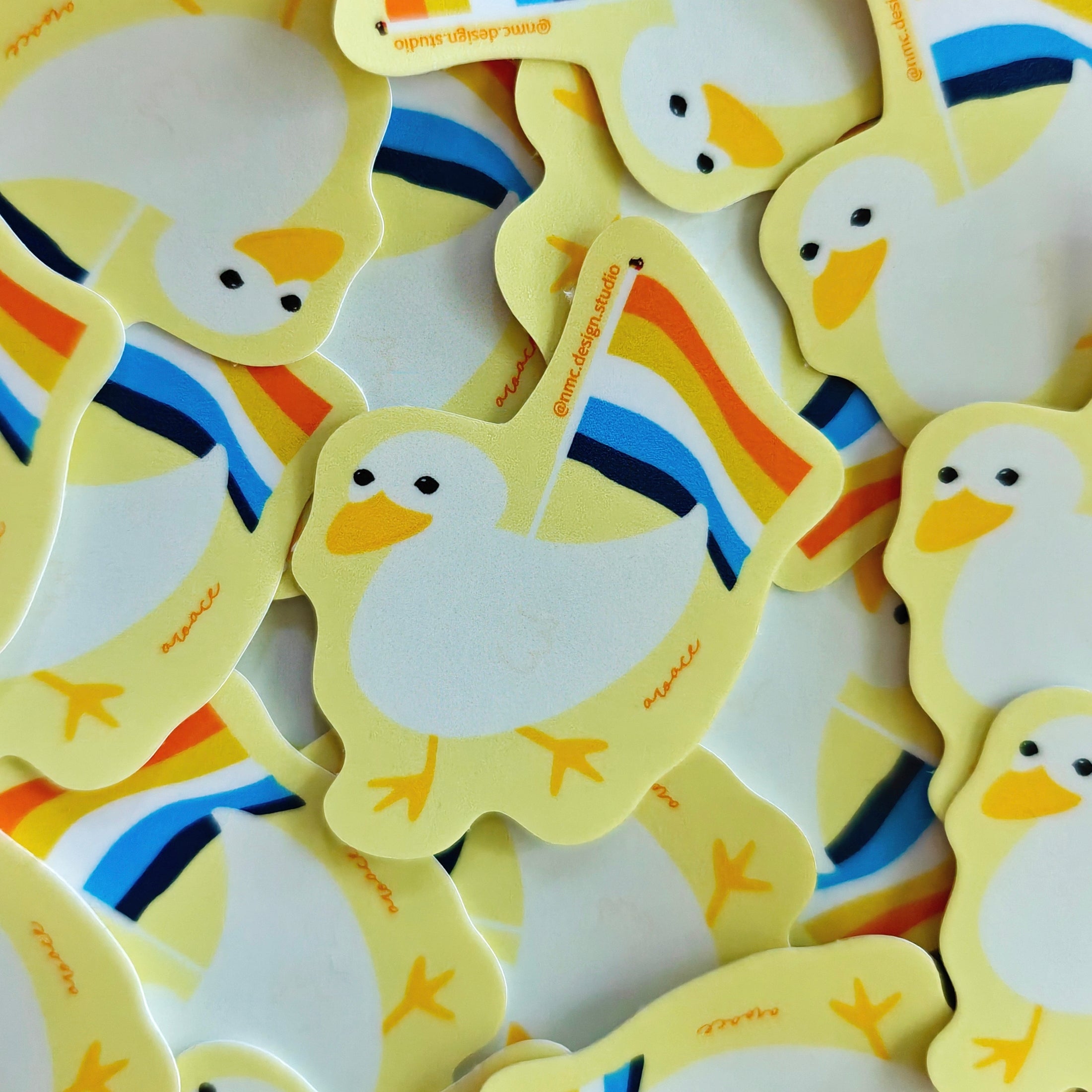 Gus the Duck Pride Flag Sticker - Weatherproof