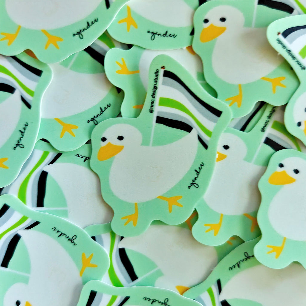 Gus the Duck Pride Flag Sticker - Weatherproof