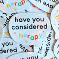 Therapy Speech Bubble Vinyl Sticker - Holographic Sparkles