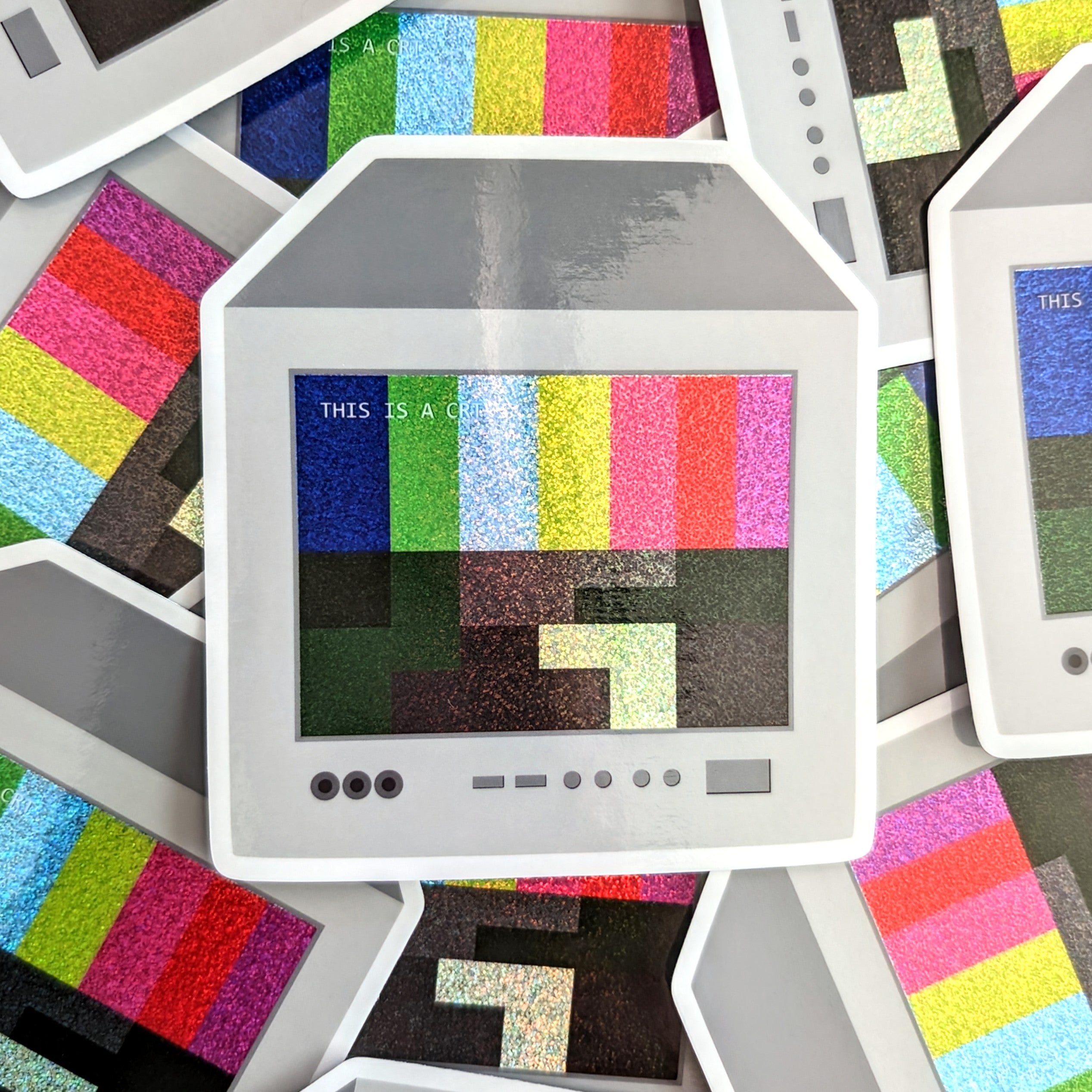 CRT Glitter Vinyl Sticker