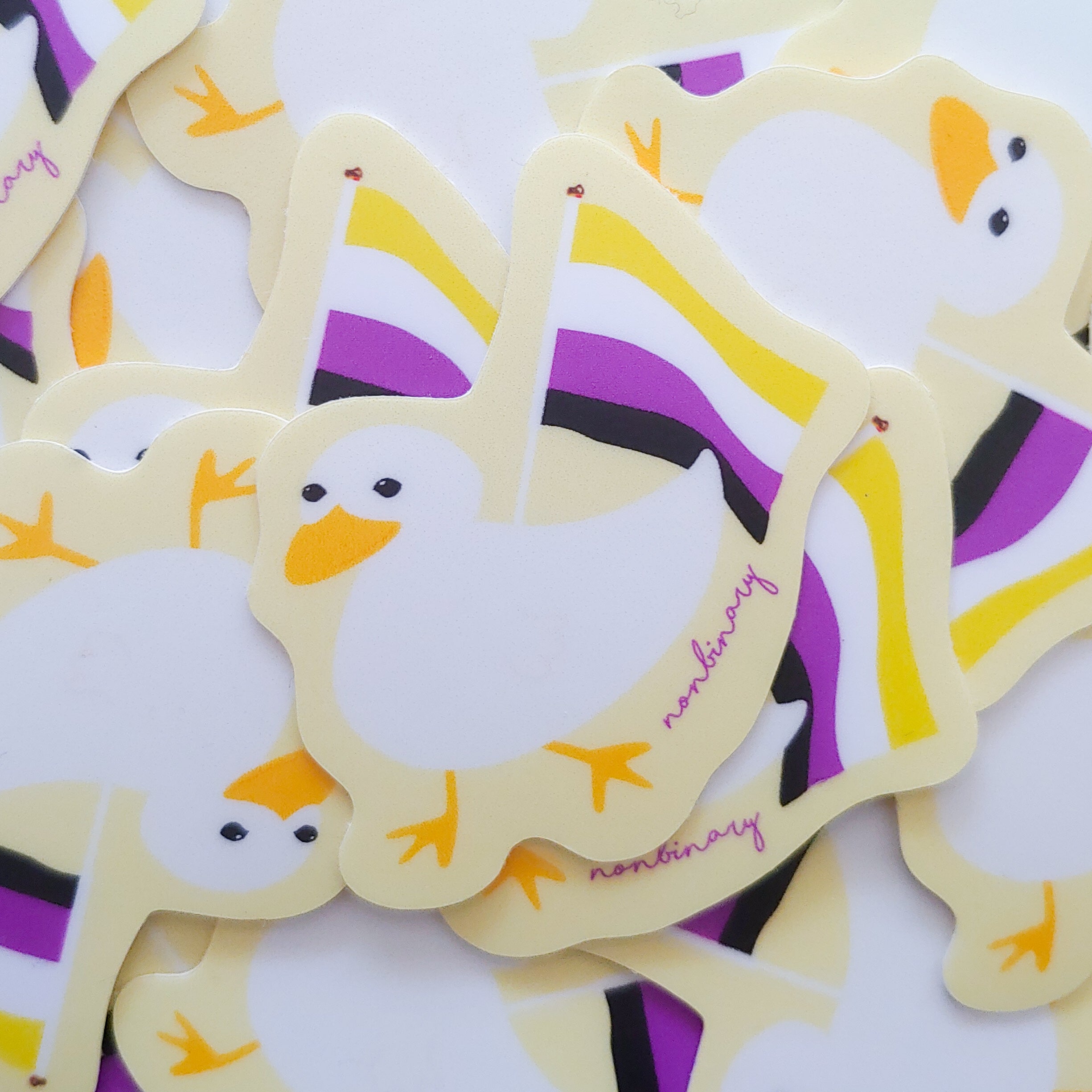 Gus the Duck Pride Flag Sticker - Weatherproof image 10