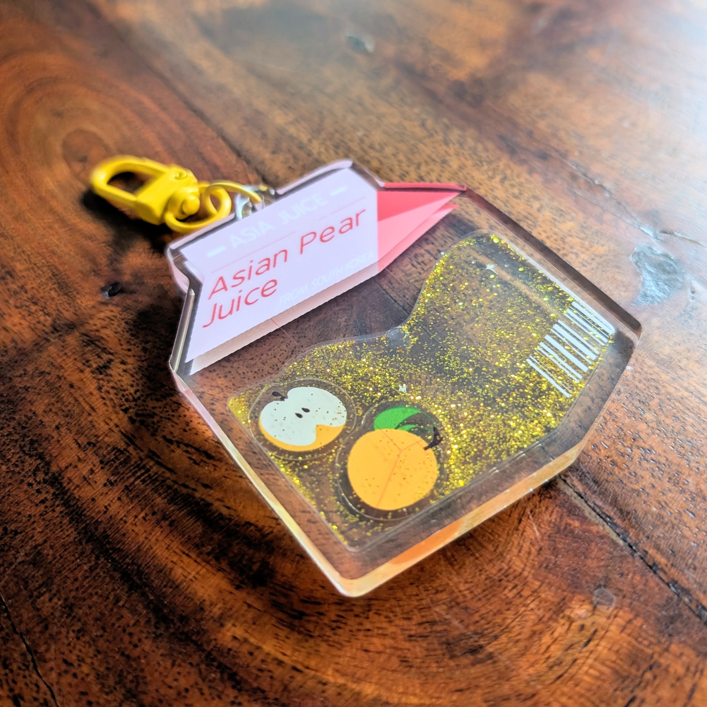 Asia Juice Keychain with Liquid Glitter image 2