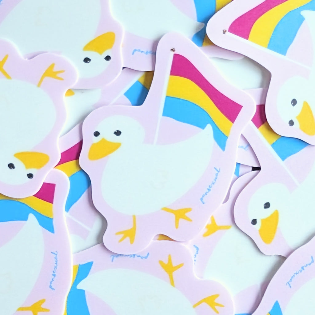Gus the Duck Pride Flag Sticker - Weatherproof image 4