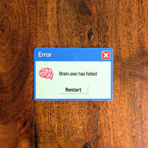 Brain.exe Vinyl Sticker - Silly Retro image 1