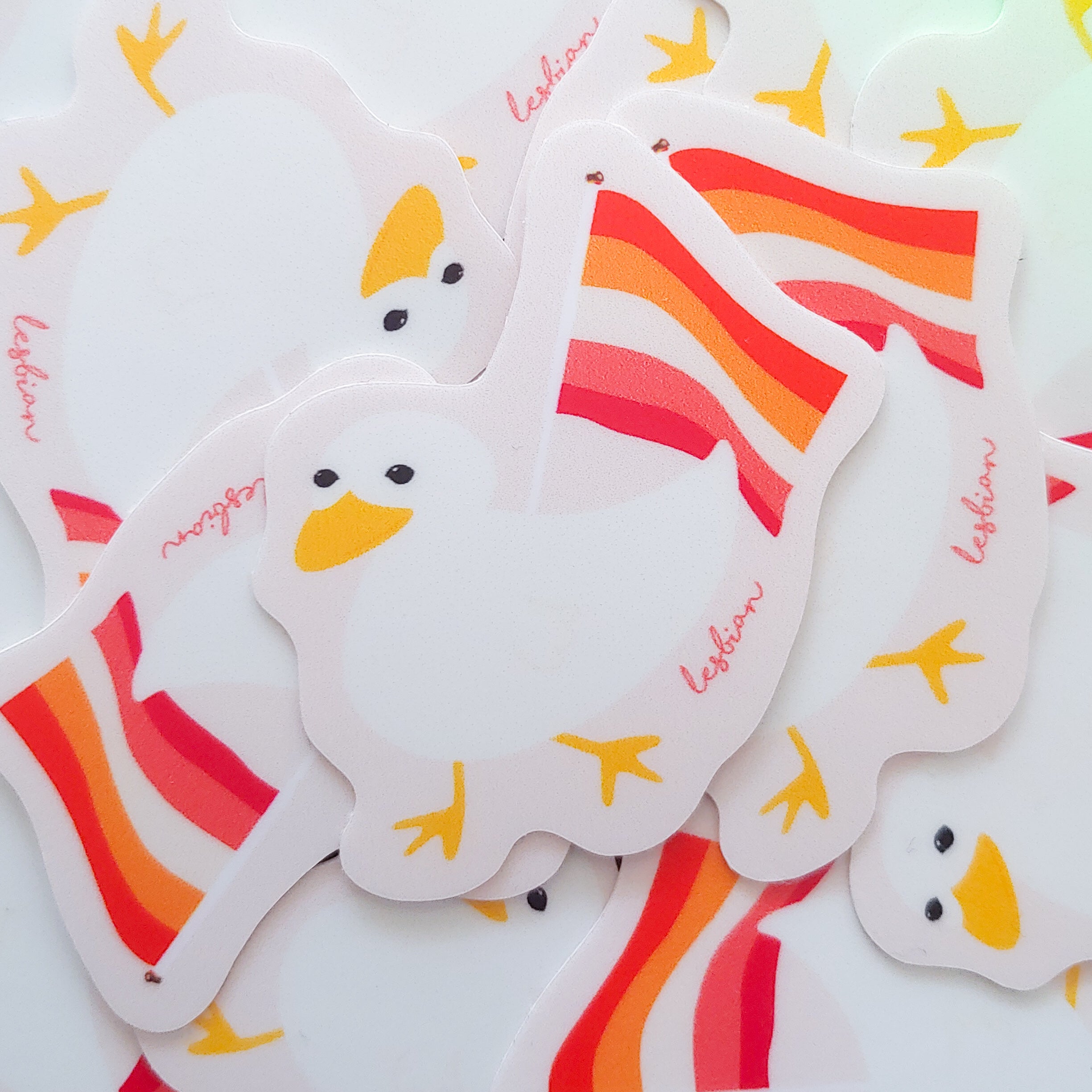 Gus the Duck Pride Flag Sticker - Weatherproof image 5