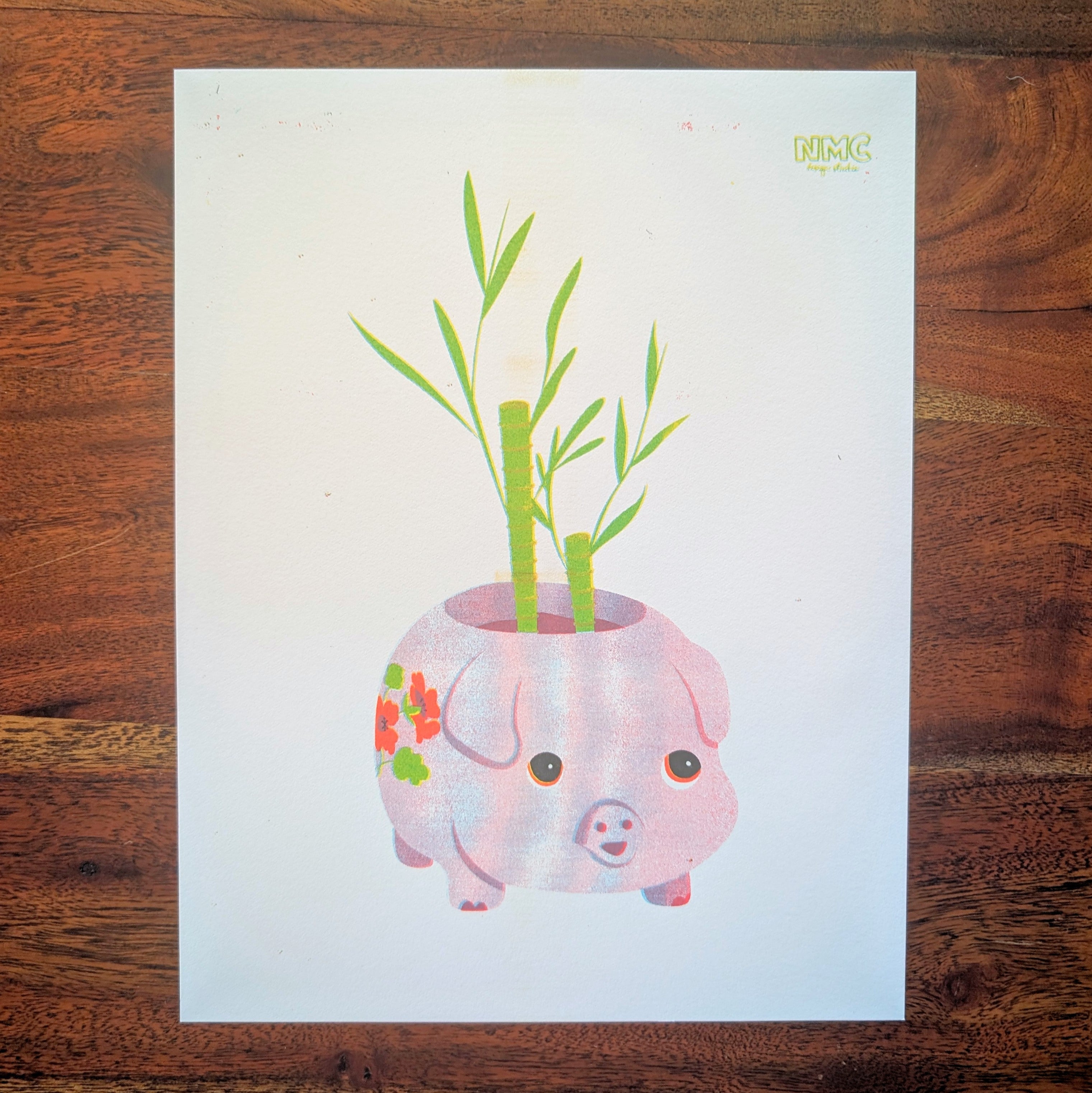 Lucky Bamboo Risograph Print image 2